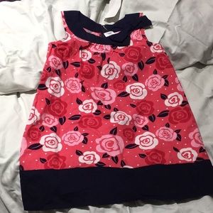 Gymboree 4t coral navy floral shift  dress NWT